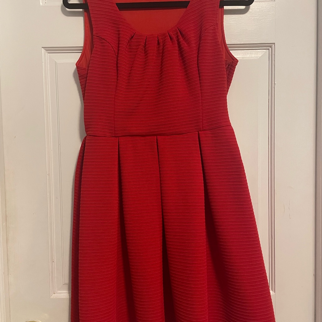 Red Fit And Flare Midi Dress